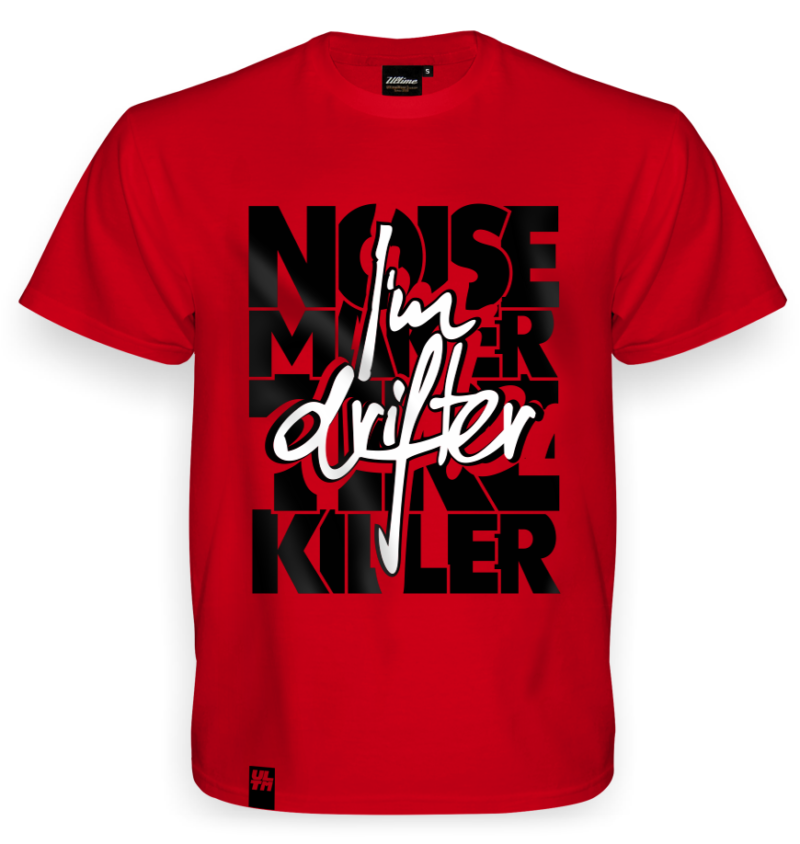 Czerwona koszulka I'm Drifter Noise Maker Tire Killer